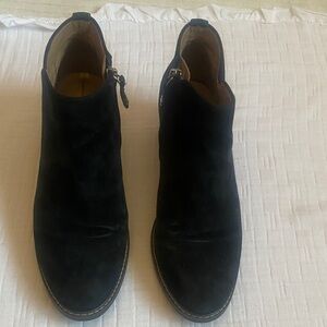 SAM EDELMAN Black Suede Women's Chukka Boots with Side Zip